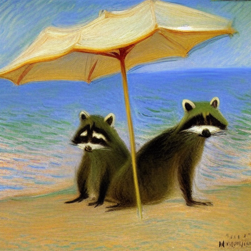 raccoons at the beach